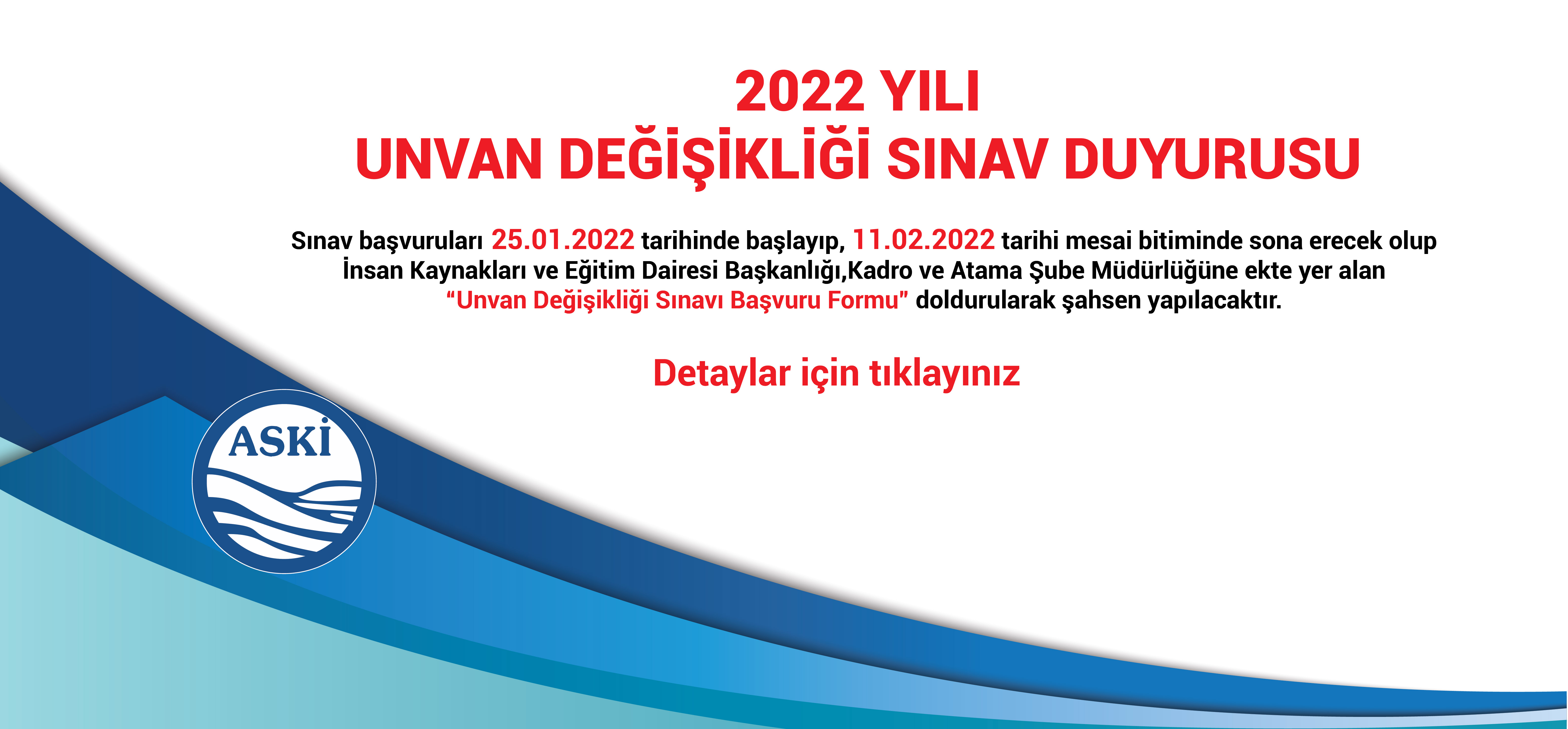 2022 YILI UNVAN DEĞİŞİKLİĞİ SINAV DUYURUSU