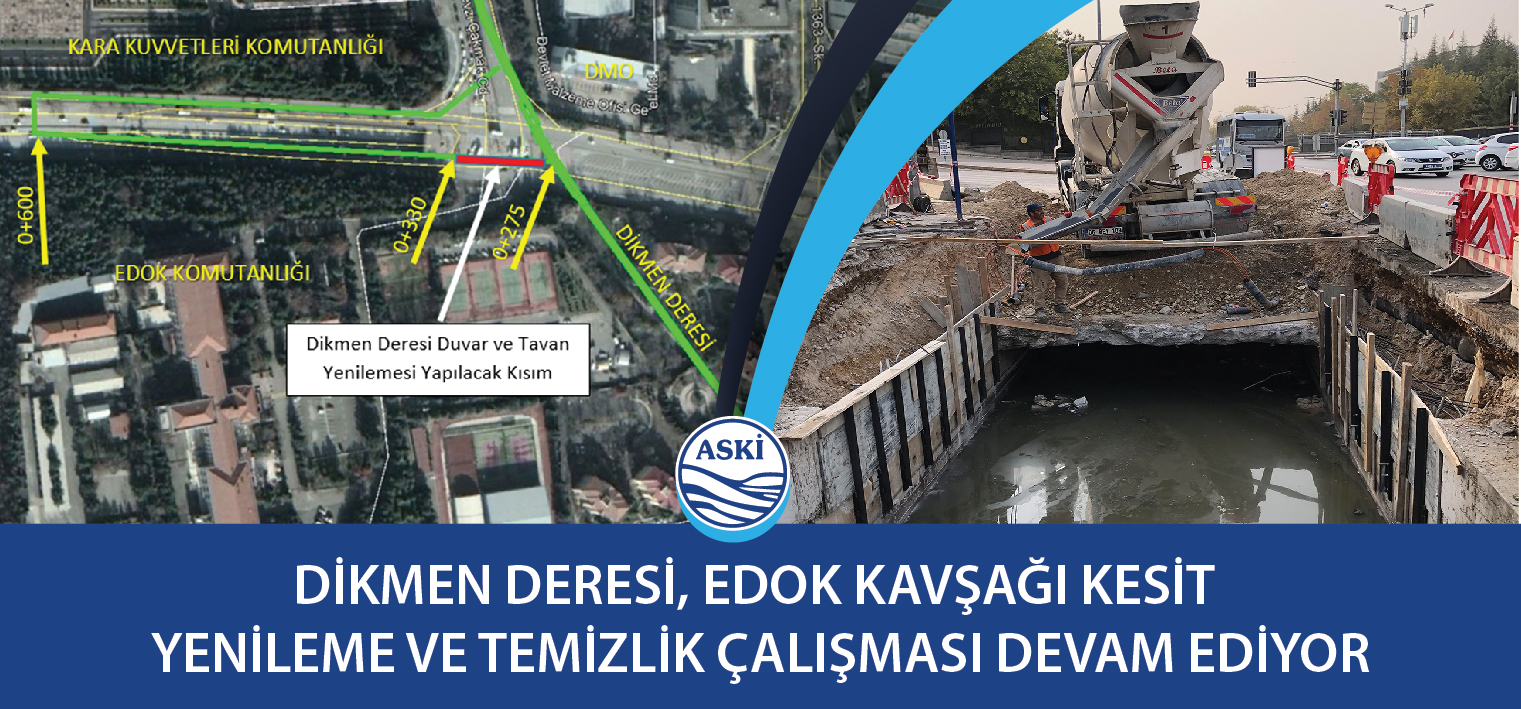 Dikmen Deresi , Edok Kavşağı Kesit Yenileme Ve Temizlik Çalışması Devam Ediyor